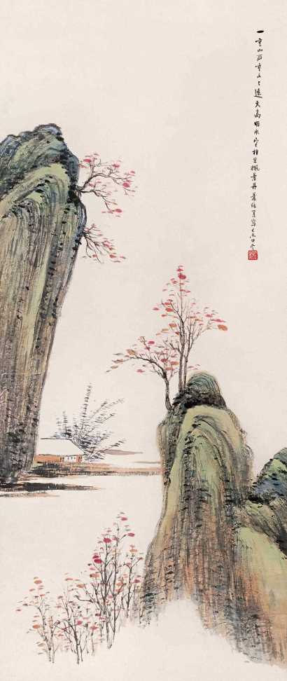 萧俊贤 1919年作 烟雨寒林 立轴